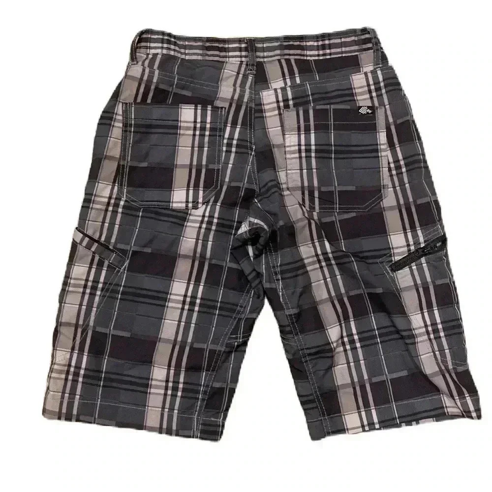 Lee Dungarees Boy’s Shorts Sz. 16R Grey Plaid w/ Cargo Pockets - Picture 2 of 4